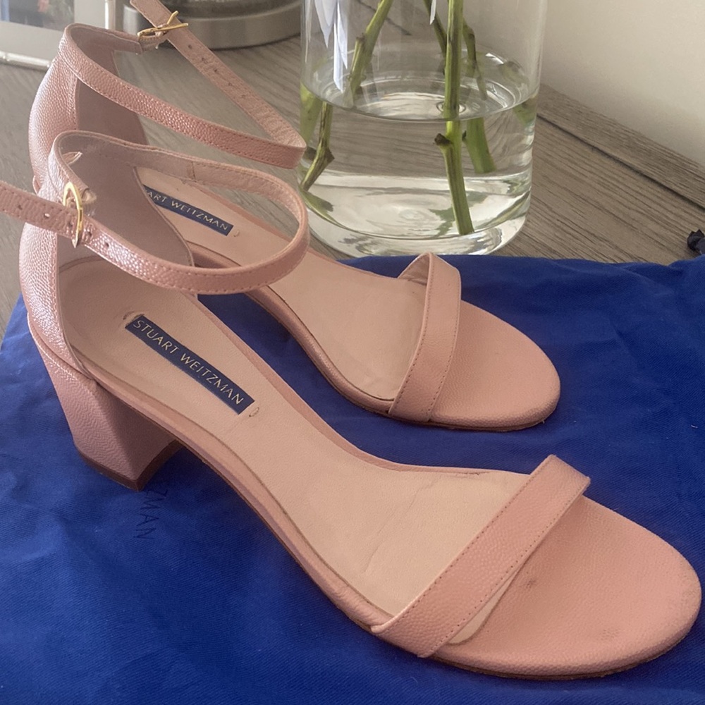 Stuart Weitzman Blush Block Heels Cyber Monday - … - image 3